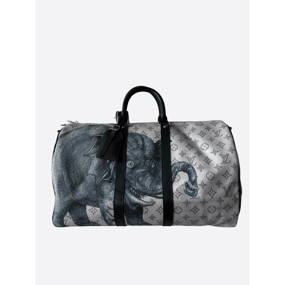 Louis Vuitton Chapman Brothers Cream Elephant Monogram Keepall 45 - Picture 3 of 6